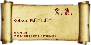 Kobza Máté névjegykártya
